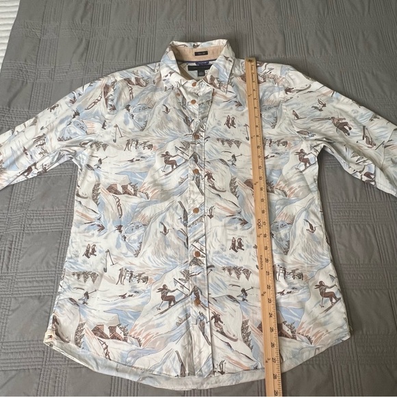 Tommy Hilfiger Slim Fit Ski Print Long Sleeve Button Up Shirt Mens Size Medium - Picture 7 of 11